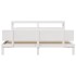 Estructura de cama con cabecero sin colchón blanco 200x200