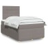 Cama box spring con colchón tela gris taupe 120x200