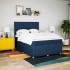 Cama box spring con colchón tela azul 140x190