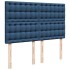 Cama box spring con colchón tela azul 140x190