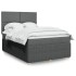 Cama box spring con colchón tela gris oscuro 140x200