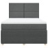 Cama box spring con colchón tela gris oscuro 140x200