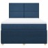 Cama box spring con colchón tela azul 140x200