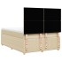 Cama box spring con colchón tela color crema 140x200