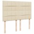 Cama box spring con colchón tela color crema 140x200