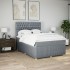 Cama box spring con colchón tela gris claro 140x200