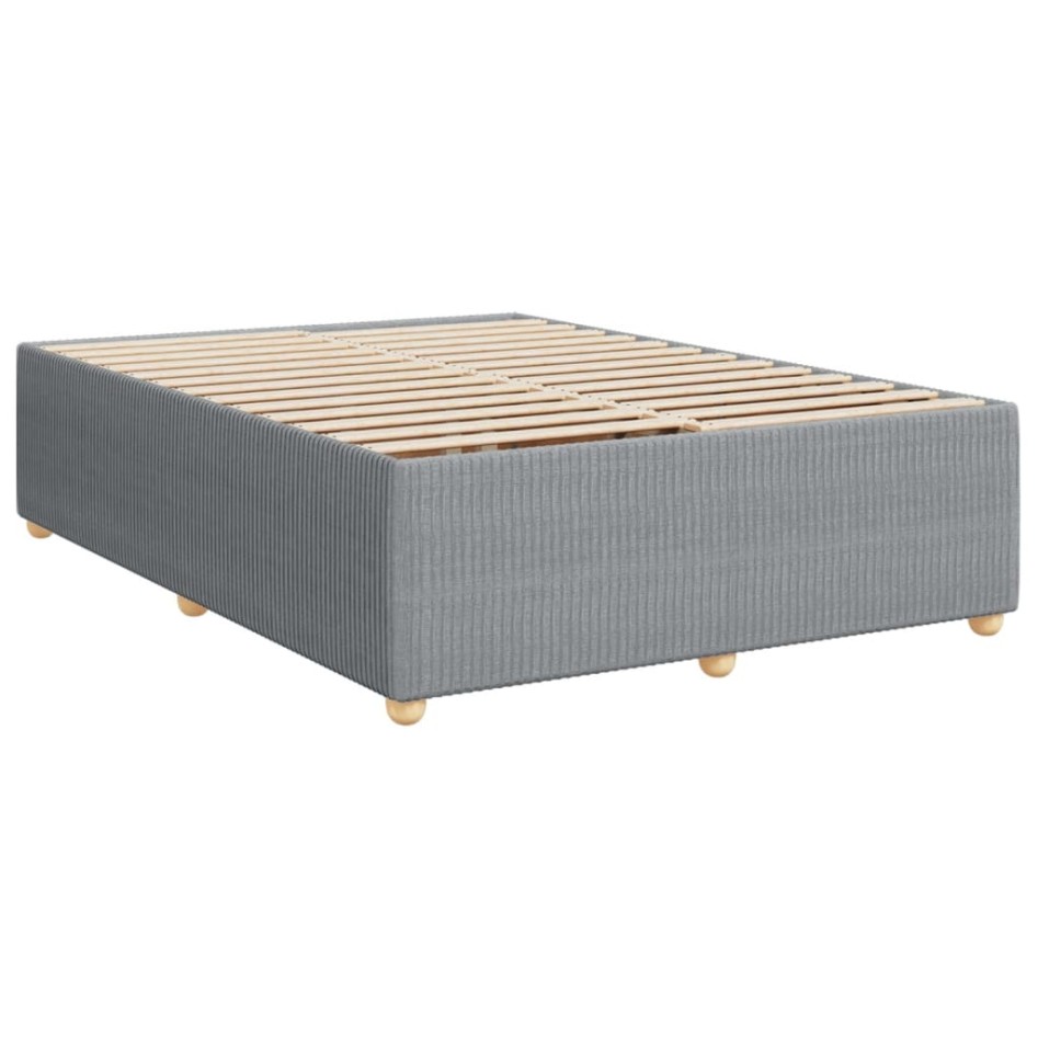 Cama box spring con colchón tela gris claro 140x200