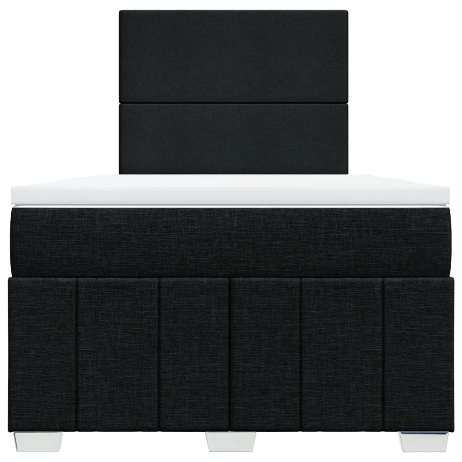 Cama box spring con colchón tela negro 120x200