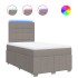Cama box spring con colchón tela gris taupe 120x200