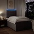 Cama box spring con colchón tela gris taupe 120x200