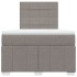 Cama box spring con colchón tela gris taupe 120x200