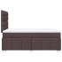 Cama box spring con colchón tela marrón oscuro 120x200