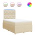 Cama box spring con colchón tela color crema 120x200