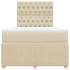 Cama box spring con colchón tela color crema 120x200