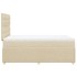 Cama box spring con colchón tela color crema 120x200