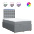 Cama box spring con colchón tela gris claro 120x200