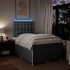 Cama box spring con colchón tela gris claro 120x200