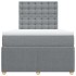 Cama box spring con colchón tela gris claro 120x200