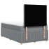 Cama box spring con colchón tela gris claro 120x200