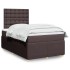 Cama box spring con colchón tela marrón oscuro 120x200