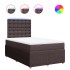 Cama box spring con colchón tela marrón oscuro 120x200