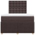 Cama box spring con colchón tela marrón oscuro 120x200