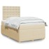 Cama box spring con colchón tela color crema 120x200