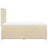Cama box spring con colchón tela color crema 120x200