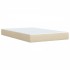 Cama box spring con colchón tela color crema 120x200