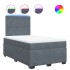 Cama box spring con colchón terciopelo gris oscuro 120x190