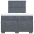 Cama box spring con colchón terciopelo gris oscuro 120x190