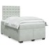 Cama box spring con colchón terciopelo gris claro 120x190