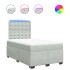 Cama box spring con colchón terciopelo gris claro 120x190