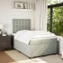 Cama box spring con colchón terciopelo gris claro 120x190