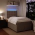 Cama box spring con colchón terciopelo gris claro 120x190