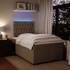 Cama box spring con colchón terciopelo gris claro 120x190
