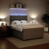 Cama box spring con colchón terciopelo gris claro 140x200