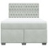 Cama box spring con colchón terciopelo gris claro 140x200