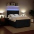 Cama box spring con colchón terciopelo negro 140x190