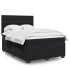 Cama box spring con colchón terciopelo negro 140x190