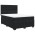 Cama box spring con colchón terciopelo negro 140x190