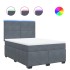 Cama box spring con colchón terciopelo gris oscuro 140x190