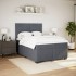 Cama box spring con colchón terciopelo gris oscuro 140x190