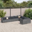 Set de sofás de jardín con cojines 9 pzas ratán sintético gris