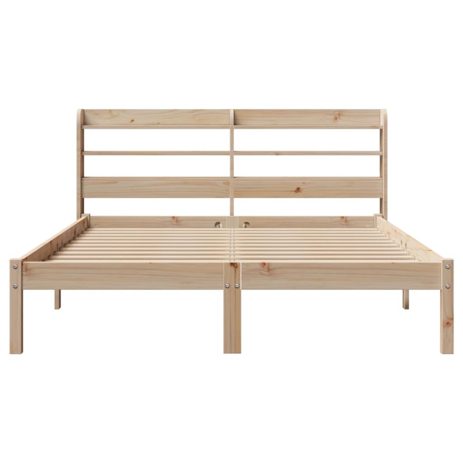 Estructura de cama sin colchón madera maciza de pino 140x190