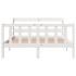 Estructura de cama sin colchón madera de pino blanca 140x190