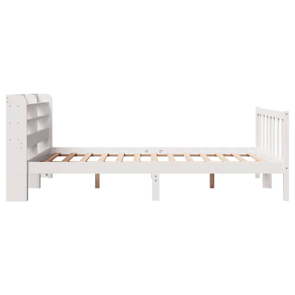 Estructura de cama sin colchón madera de pino blanca 140x190