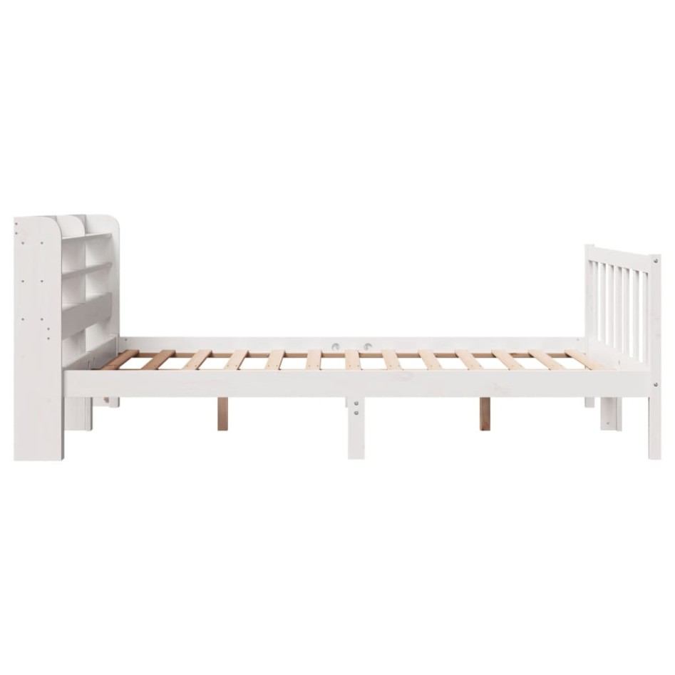 Estructura de cama sin colchón madera de pino blanco 135x190