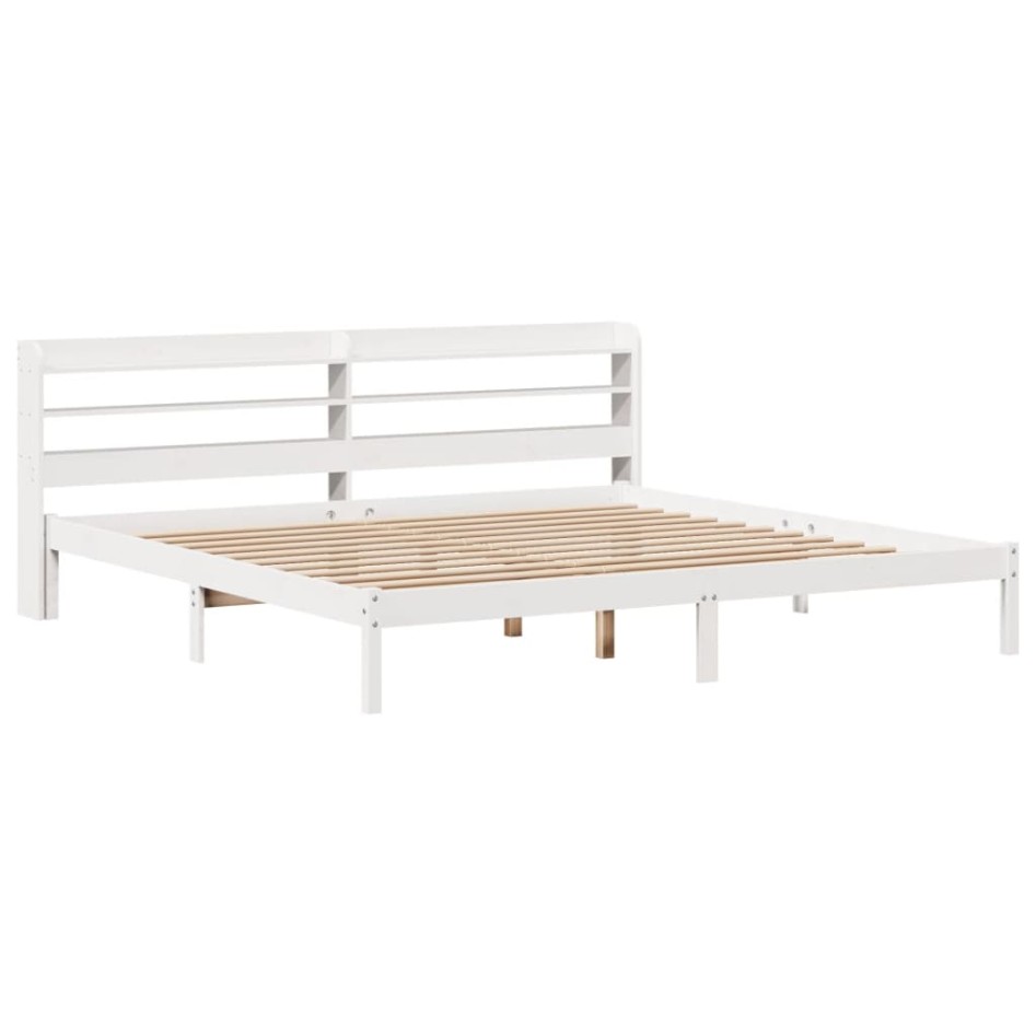Estructura de cama sin colchón madera maciza blanca 200x200