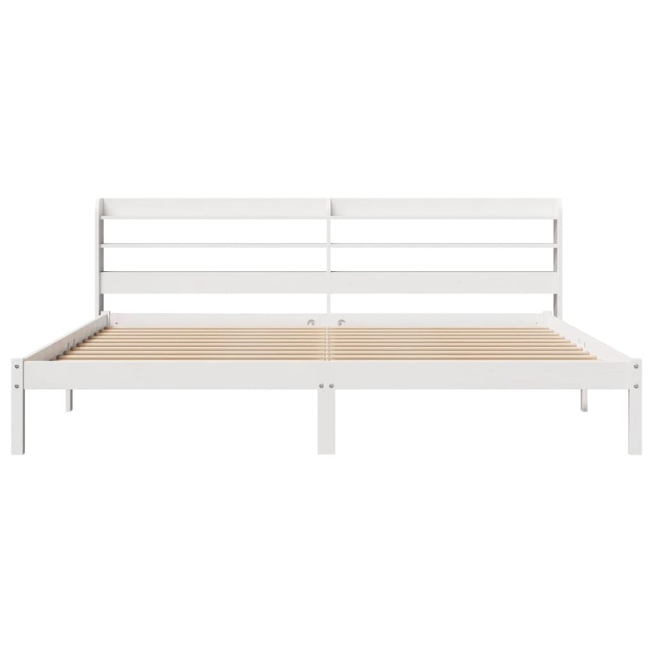 Estructura de cama sin colchón madera maciza blanca 200x200